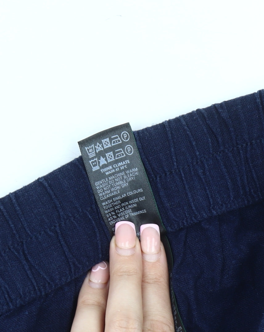 Marks and Spencer Women's Blue Linen Shorts