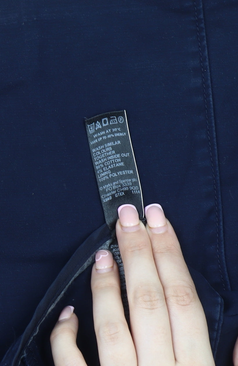 Marks and Spencer Women's Blue Pencil Skirt, Size 14