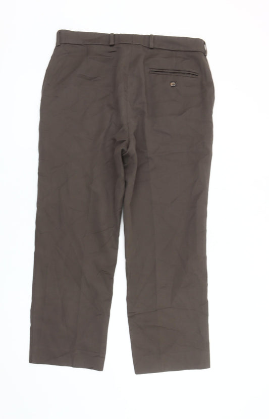 Debenhams Men’s Brown Wool Blend Trousers, 34 Waist