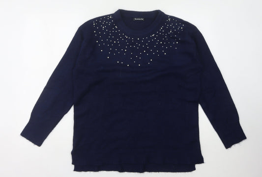 Womens UK Size 14 Bonmarché Blue Pullover Jumper