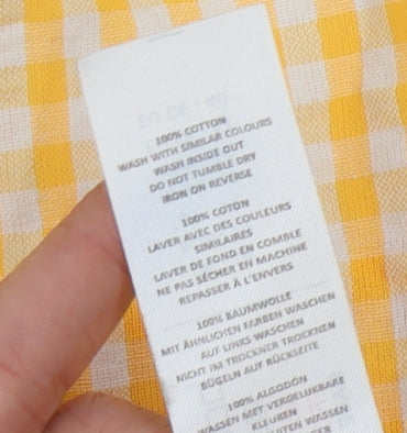 Boohoo Women's Yellow Check Strappy Dress - Size 14