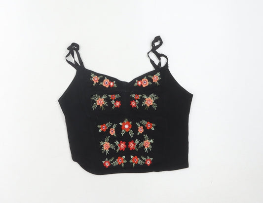 Womens UK Size 8 New Look Black Camisole Tank