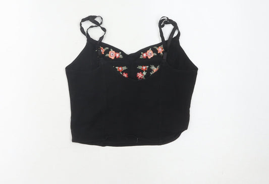 Womens UK Size 8 New Look Black Camisole Tank