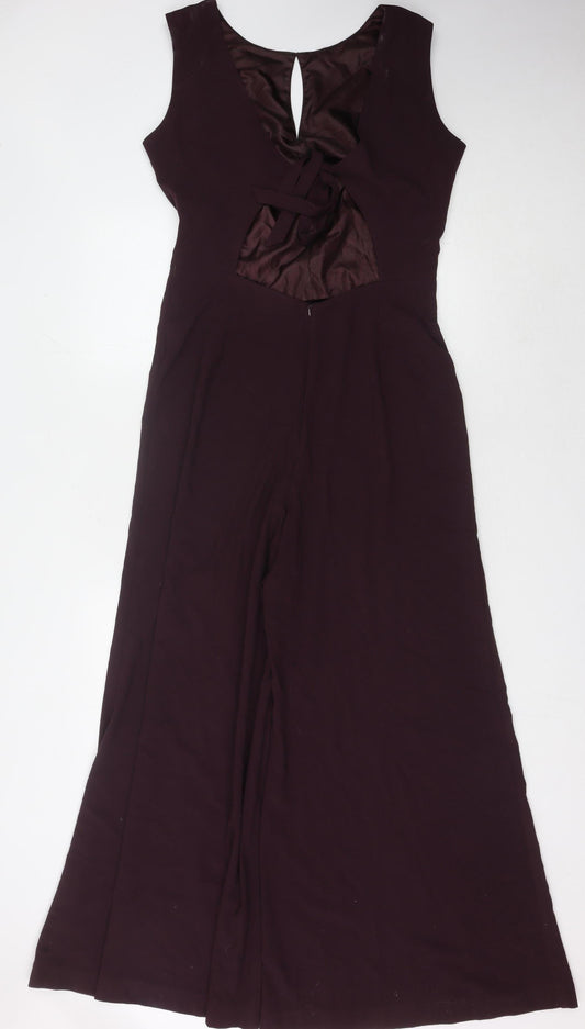 Next Women's Purple Jumpsuit Size 12 Wide-Leg Sleeveless