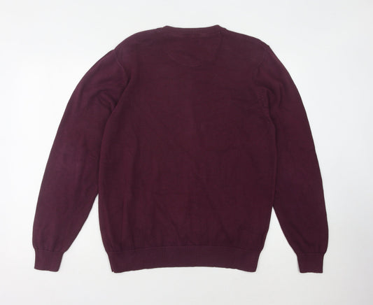 Blue Harbour Men's Purple Cotton Pullover Jumper M
