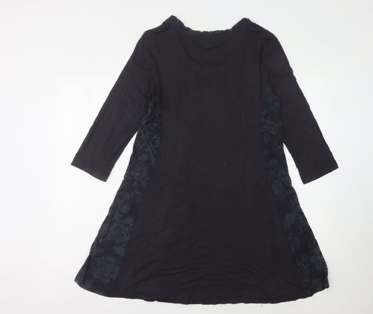 Capri Women's Black Floral Shift Dress Size 12
