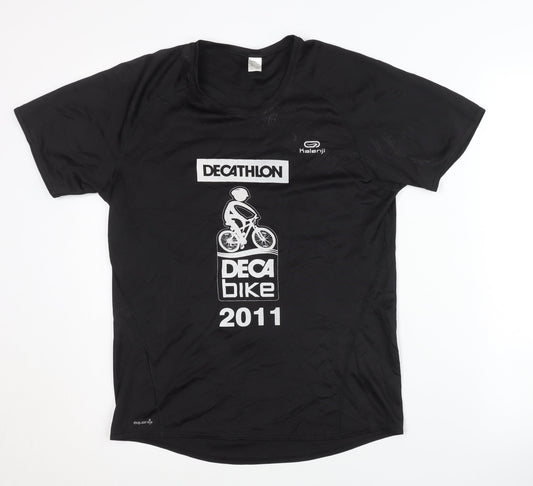 Unisex Adults UK Size M DECATHLON Black Cycling T-Shirt