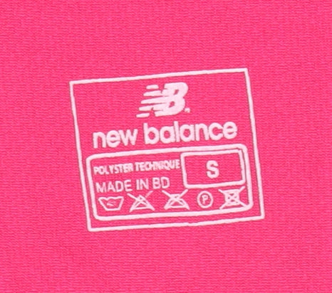 New Balance Women's Pink V-Neck Activewear Top S