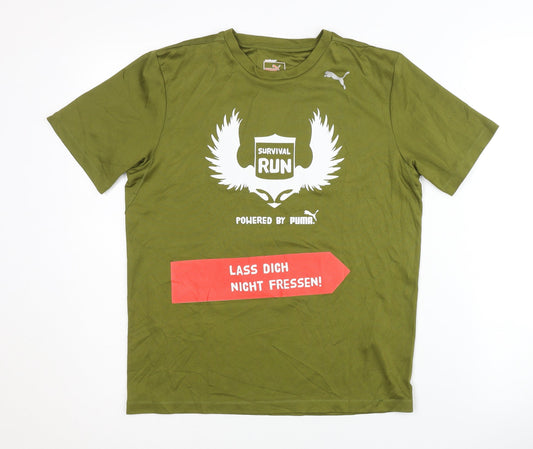 Mens UK Size XS PUMA Green Running & Jogging T-Shirt