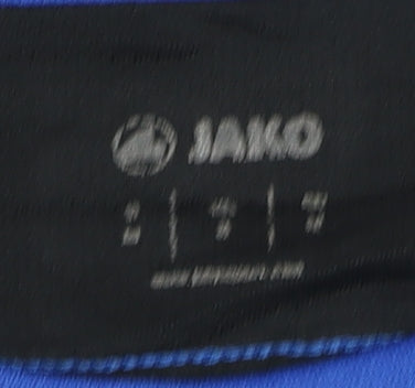 Close-up detail of JAKO Men's Blue Football Jersey L