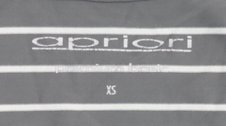 Apriori Women's Grey Striped T-Shirt XS