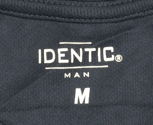 Identic Men's Blue M Graphic Print T-Shirt Sports