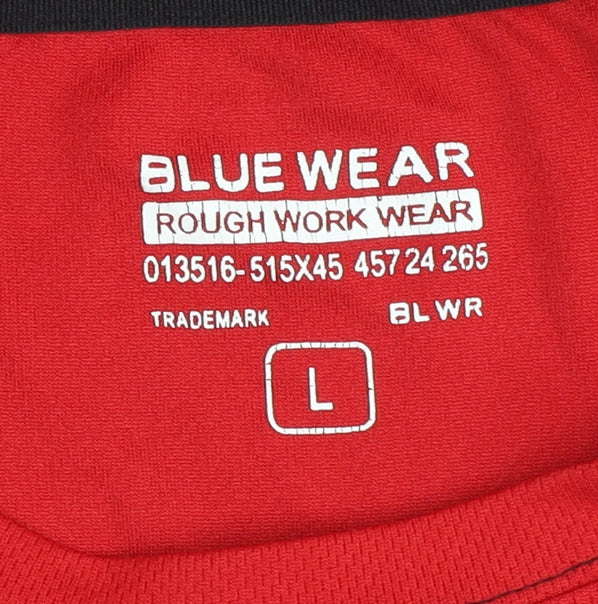 Blue Wear Men's Red T-Shirt, Size L, Basic Style
