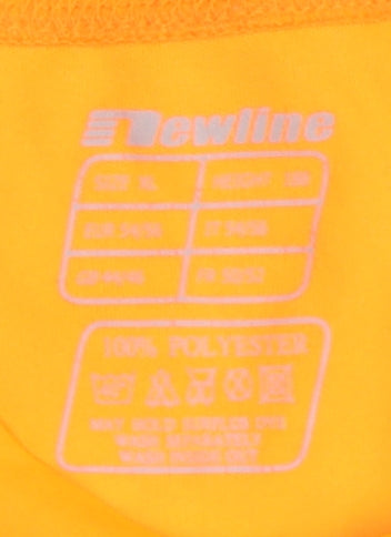 Close-up detail of Newline Men's Orange Running T-Shirt, L, Quick Dry