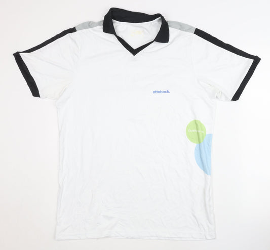 Mens UK Size Medium James & Nicholson White T-Shirt
