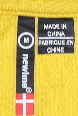 Brand and care label for Newline Yellow Men's M Jersey T-Shirt V-Neck Running