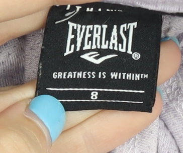 Brand and care label for Everlast Women's Purple Tank Top, size 8