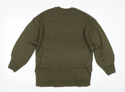 Womens UK Size M New Look Green Pullover Jumper