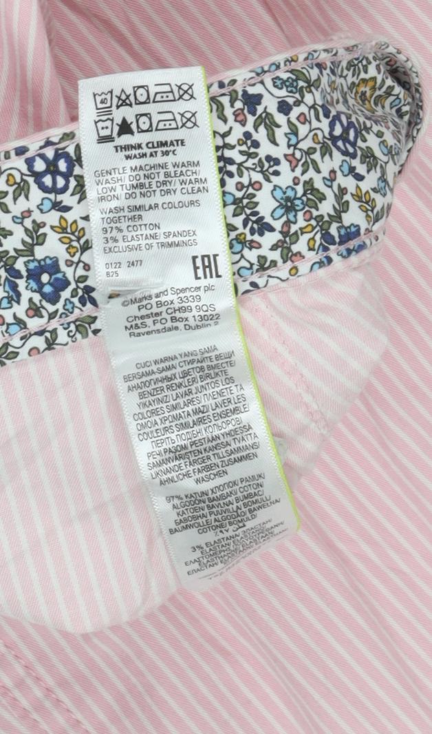 Womens UK Size 8 Marks and Spencer Regular Fit Chino Pink Trousers