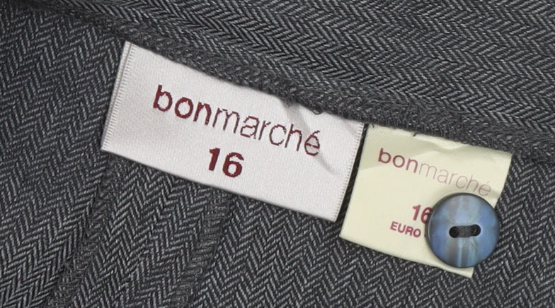 Bonmarche Women's Grey Tweed Trousers - Size 16