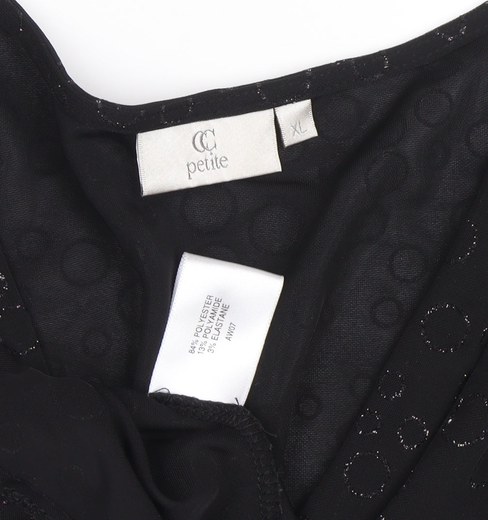 Womens UK Size XL CC Black Wrap Blouse