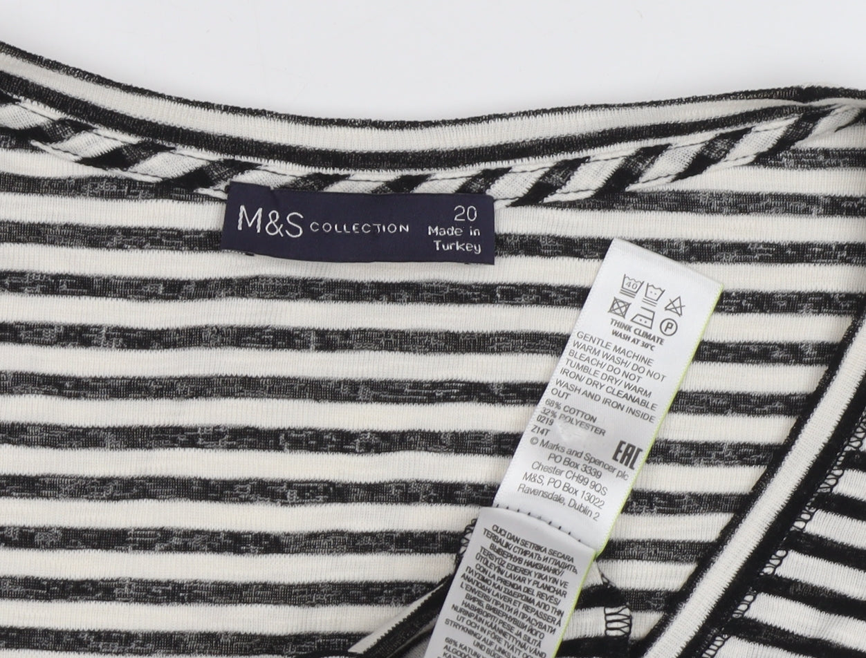 Womens UK Size 20 Marks and Spencer Black Basic T-Shirt