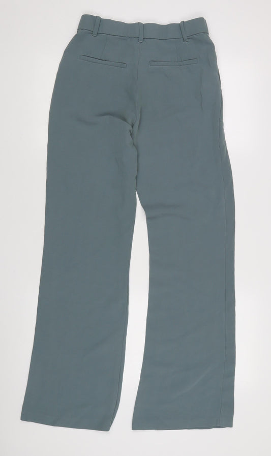 Womens UK Size S Zara Regular Fit Casual Workwear Blue Trousers