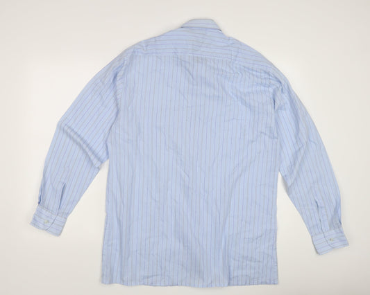 Mens UK Collar Size M C&A Smart Blue Dress Shirt