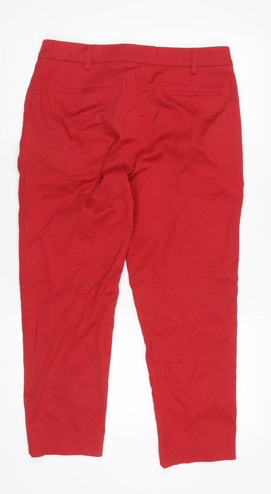 Womens UK Size L NEXT Regular Fit Capri Red Trousers