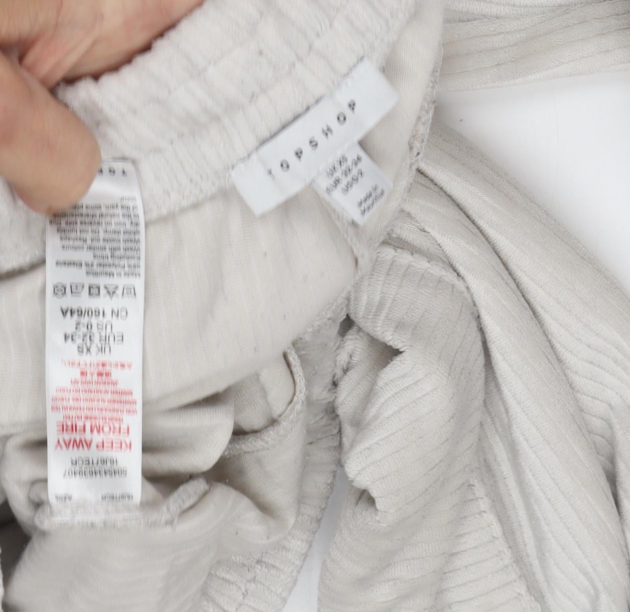 Topshop Women's Beige Corduroy Joggers Size 8