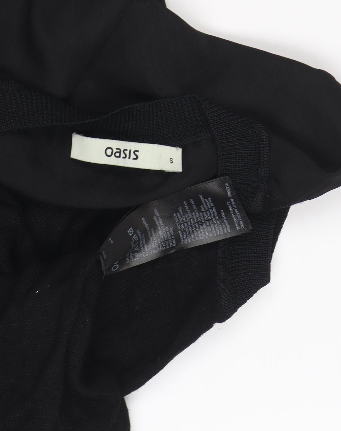 Womens UK Size S Oasis Black Sleeveless