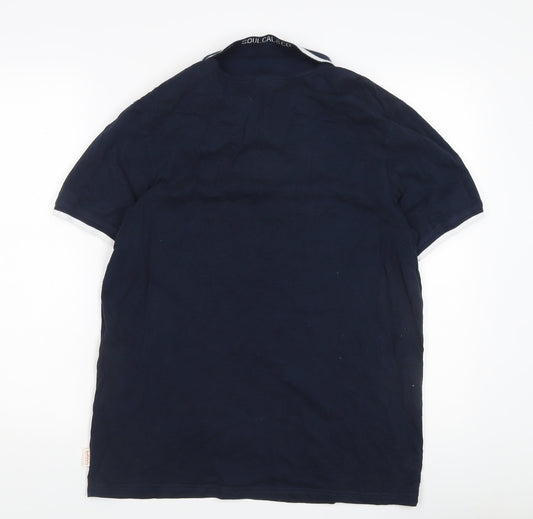 SoulCal & Co Men's Blue Polo Shirt M