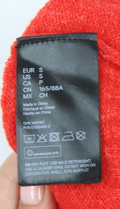 Womens UK Size S H&M Red Pullover Jumper