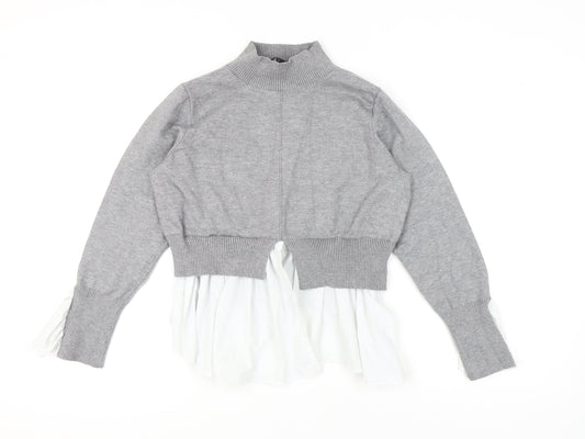 Womens UK Size L New Look Grey Pullover Jumper