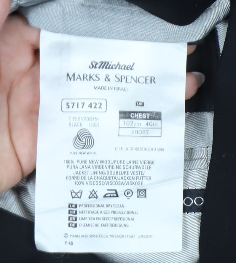 Mens UK Size 40 Marks and Spencer Regular Black Suit Jacket