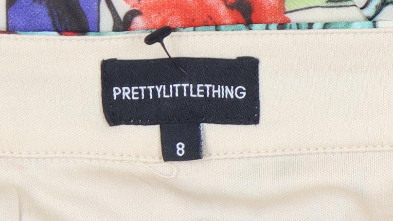 PrettyLittleThing Women's Multicoloured Floral Skirt, Size 8