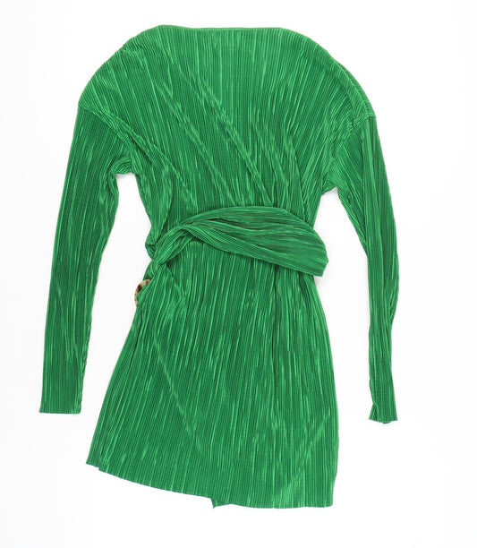 ASOS Design Green Wrap Dress - Size 12 - Long Sleeve