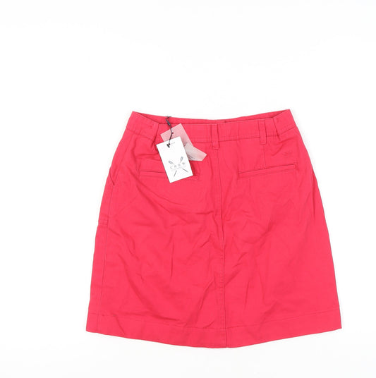 Crew Clothing Women's Red Knee-Length Cotton Skirt