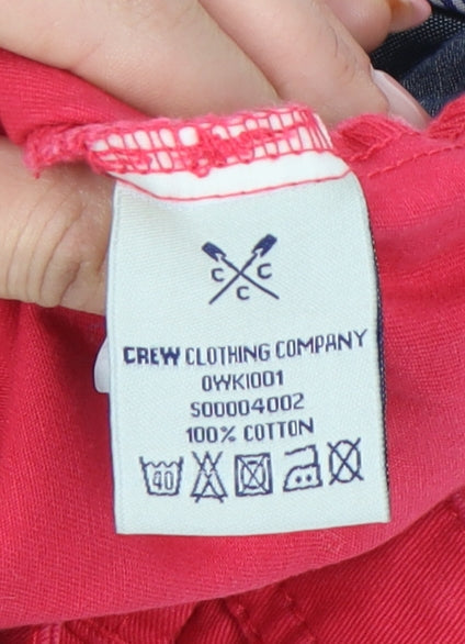 Crew Clothing Women's Red Knee-Length Cotton Skirt