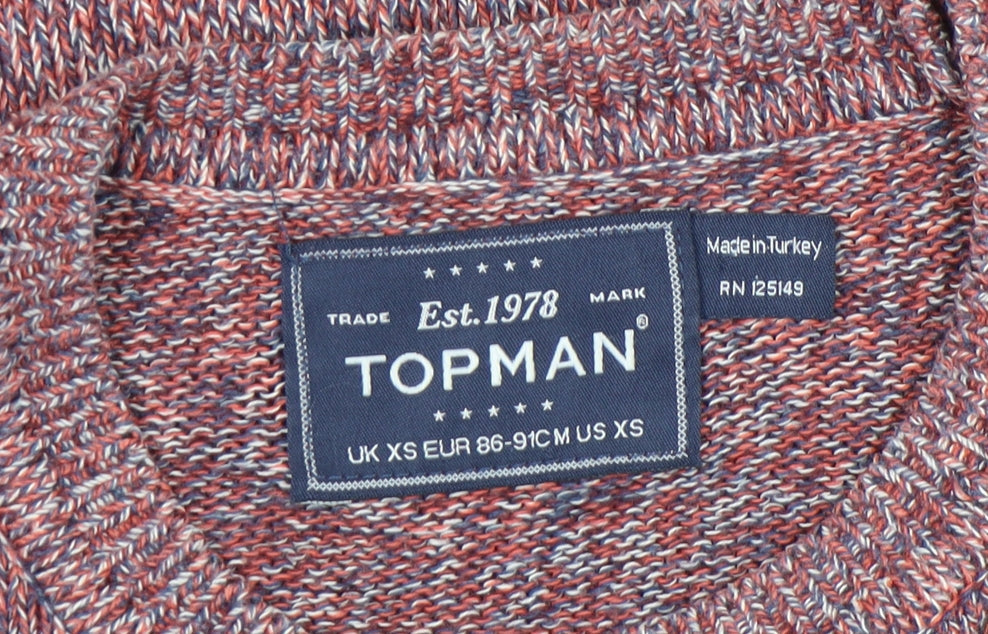 Topman XS Men's Multicoloured Cotton Crew Neck Jumper