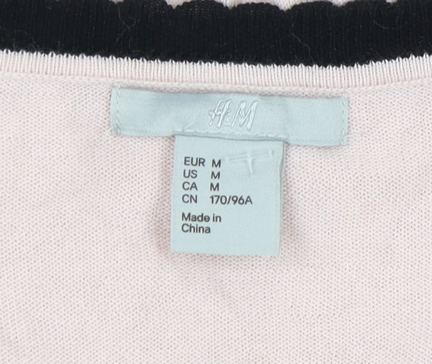 Womens UK Size 12 H&M Pink Cardigan Jumper