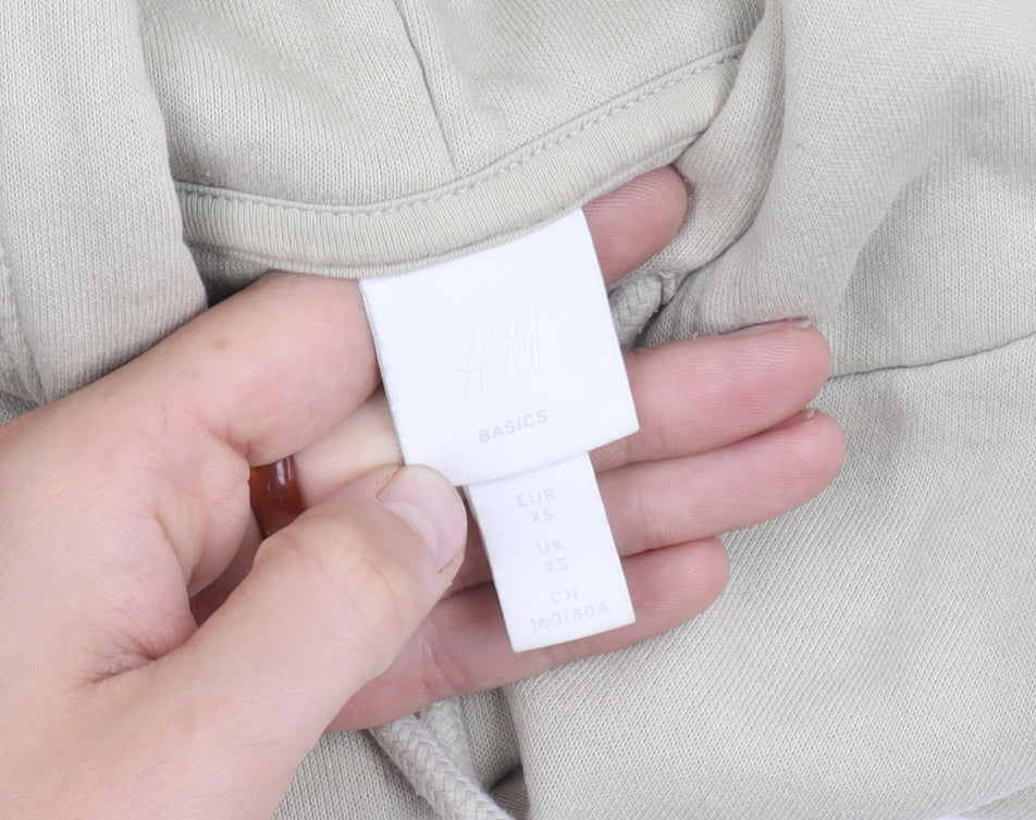 Unisex Adults UK Size XS H&M Beige Pullover Hoodie