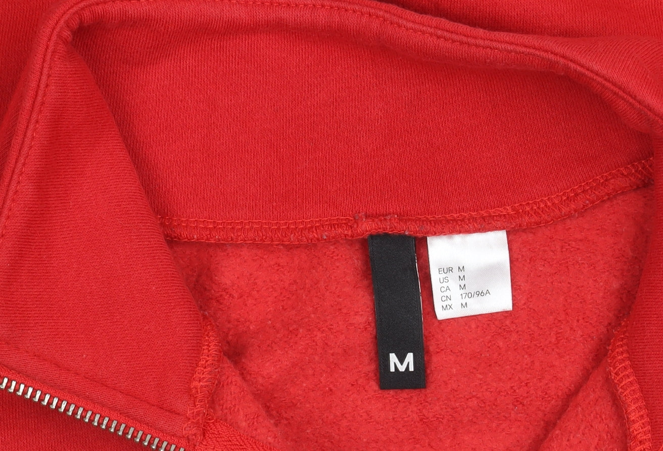 H&M Women's Red Embroidered Sweatshirt Size 12