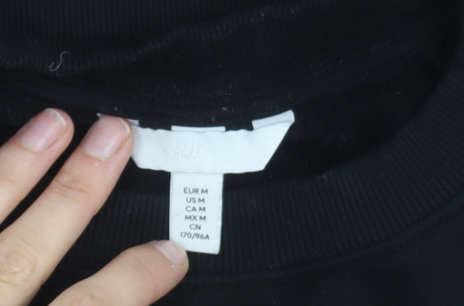 H&M Unisex Black Cotton Sweatshirt M