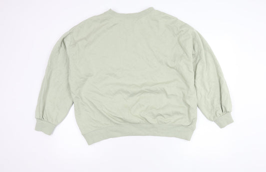 H&M Women's Green Pullover Sweatshirt Size L