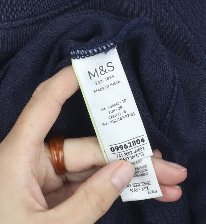 Womens UK Size 10 Marks and Spencer Blue Pullover Sweatshirt
