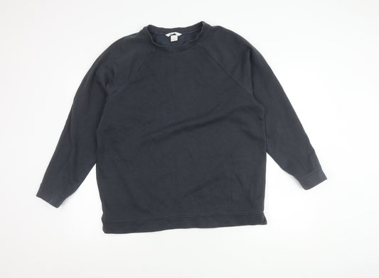 Additional front view of Basic Black Cotton Polyester unisex sweatshirt m 12