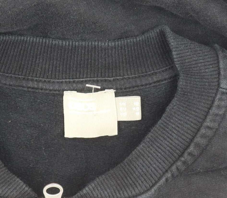 Womens UK Size 12 ASOS Black Bomber Jacket