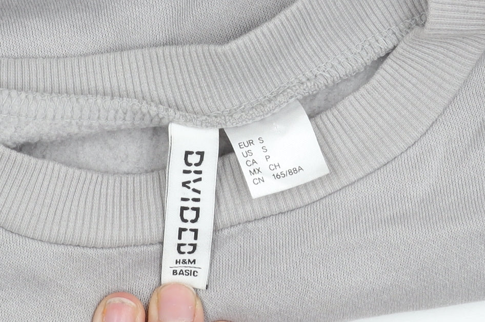 H&M Women's Grey Pullover Sweatshirt Size 8