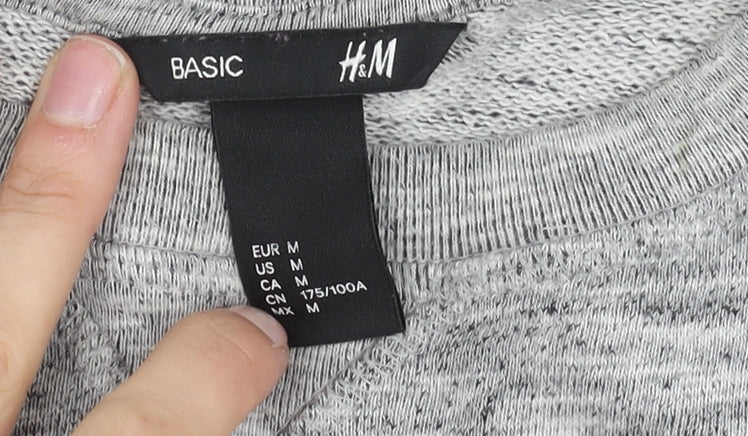 Brand and care label for H&M Grey Cotton Sweatshirt unisex, size 12, casual